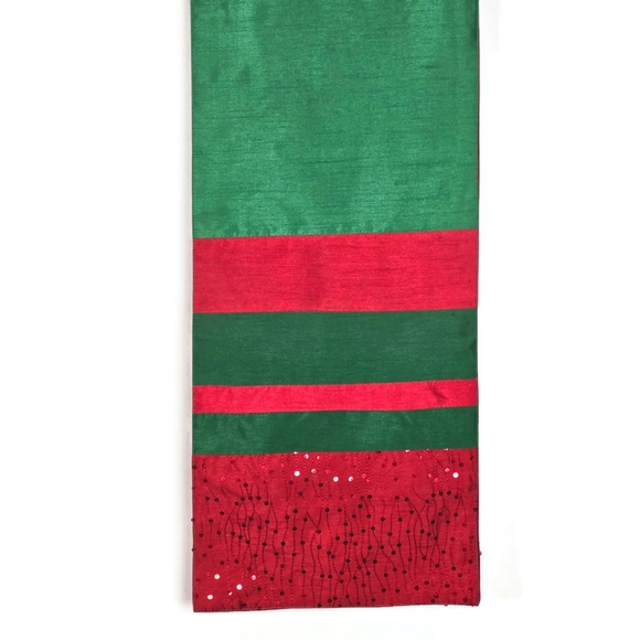 Holiday Red and Green 13" x 72 " Table Runner - Picture 1 of 5